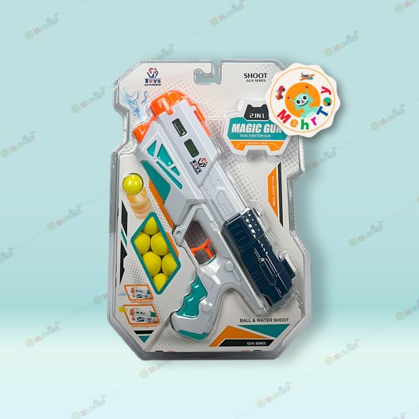 تفنگ اسباب بازی ابری و آبپاش دوکاره MAGIC GUN 1IN2