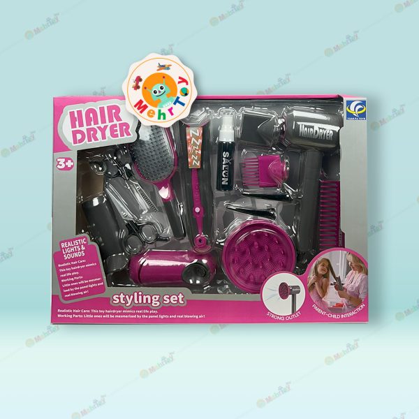 اسباب بازی ست اتو مو و سشوار حرفه ای HAIR DRYER