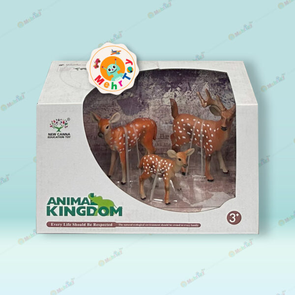 فیگور حیوانات سه عددی آهو به همراه بچه ANIMAL KINGDOM