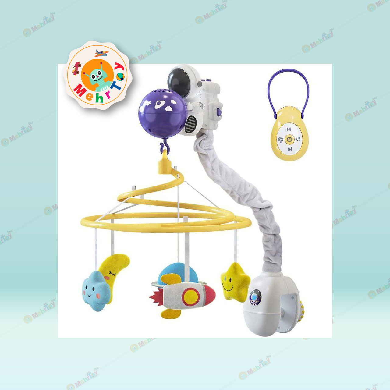 66002-1 آویز تخت نوزاد موزیکال طرح فضایی کنترلی