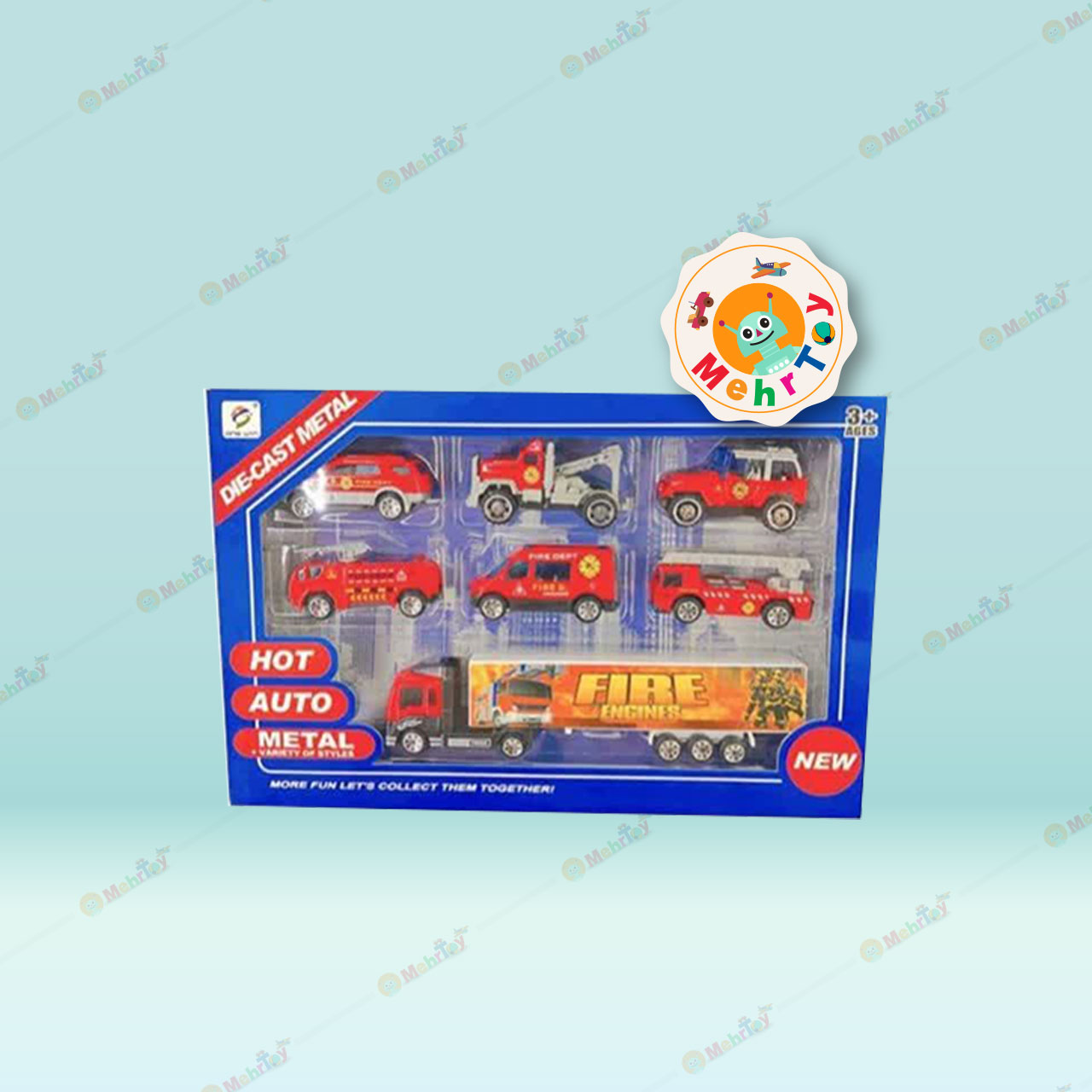 8534 ست ماشین فلزی سری آتشنشانی 7 عددی